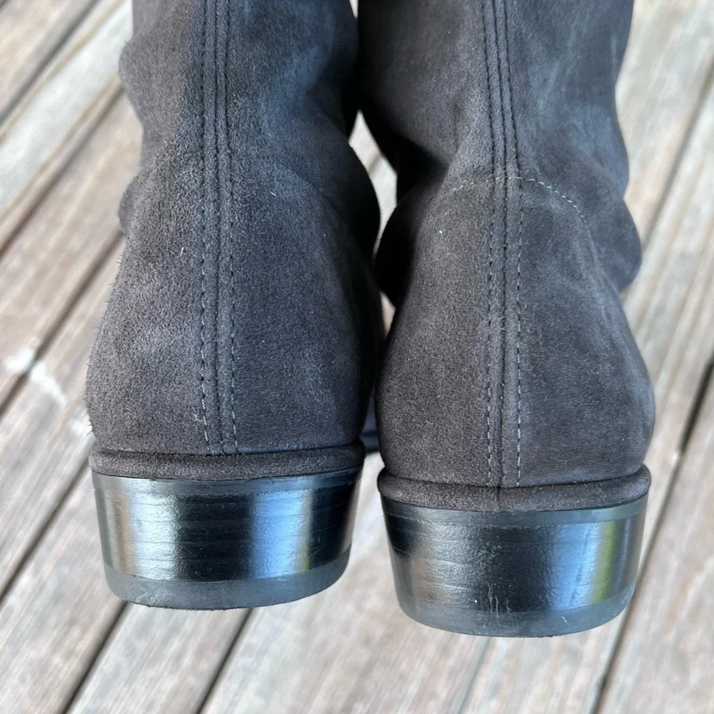 Stuart Weitzman Lowland Suede Over The Knee Boots Size 7.5M Gray Stretch Spain